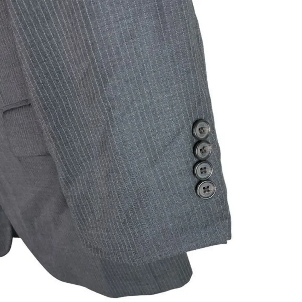 Ralph Lauren Mens Wool Pinstripe‎ Blazer Sport Coat 40R Charcoal Gray 2 Button